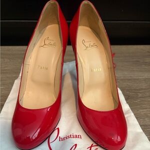 Christian Louboutin Red Patent Leather Classic Pumps size 40.
